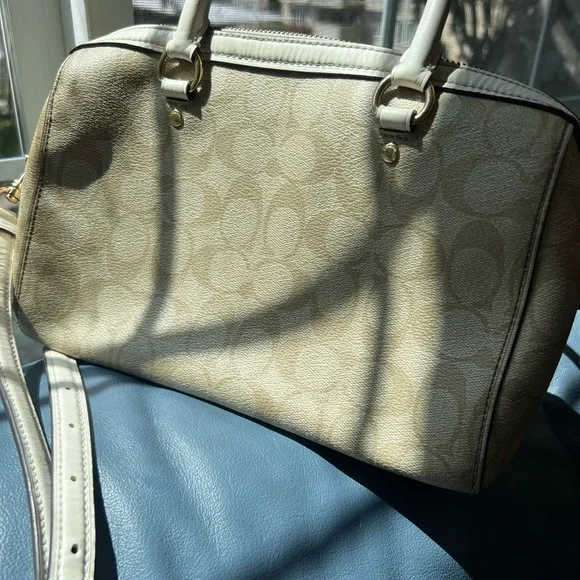 Coach Beige Signature Handbag/crossbody - Picture 3 of 6